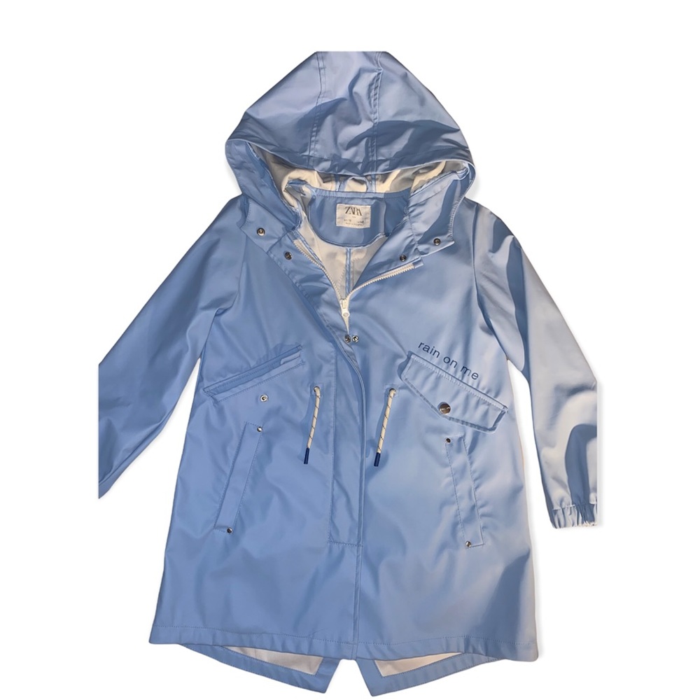 Zara Kids Baby Blue Rain Coat Size 10